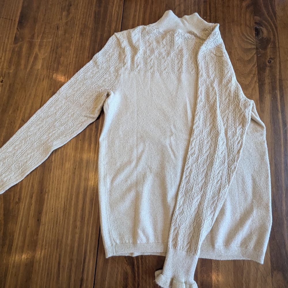 NWOT LOFT Size Small Gold Cable Knit Turtleneck Sweater